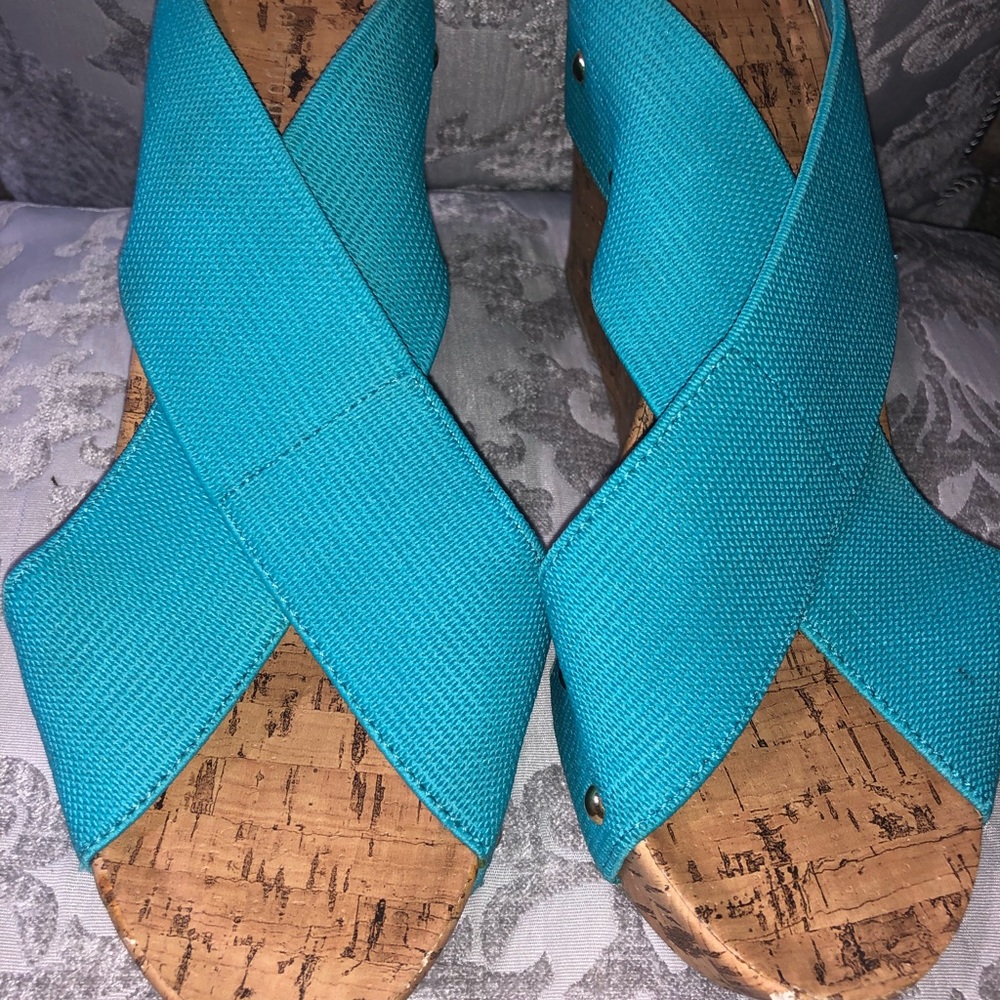 Teal Wedge Heel